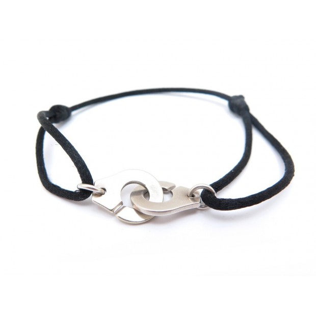 BRACELET DINH VAN MENOTTES R12 341134 EN ARGENT MASSIF CORDON NOIR SILVER 300€