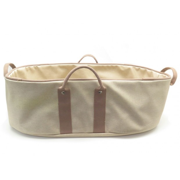 SAC HERMES GARDEN COUFFIN EN TOILE BEIGE BEBE LIT PANIER POUR CHIEN BABY BED