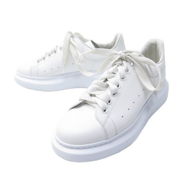 CHAUSSURES BASKETS ALEXANDER MCQUEEN 100883 EN CUIR BLANC 39 LEATHER SHOES 450€