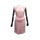 ENSEMBLE LOUIS VUITTON HAUT TOP + JUPE BRODERIE ANGLAISE M 40 ROSE SKIRT 3700€