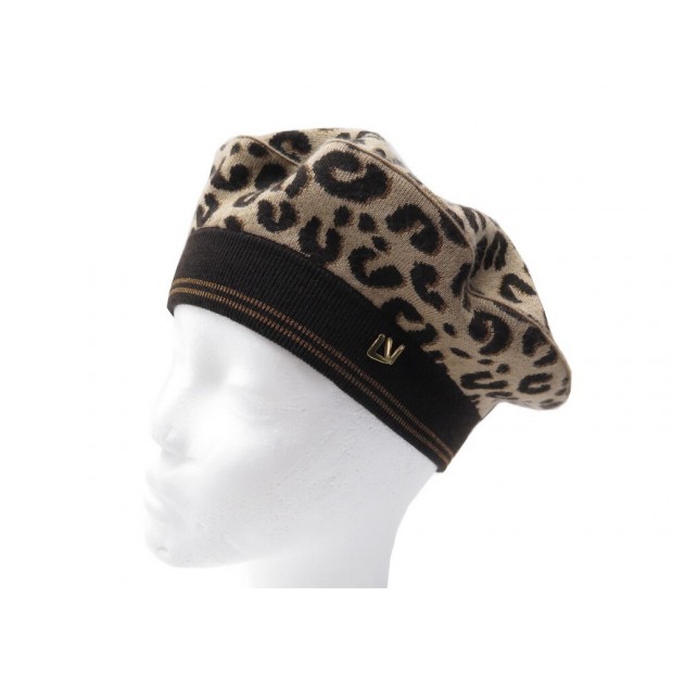 NEUF BERET LOUIS VUITTON MAILLE LEOPARD STEPHEN SPROUSE BONNET NEW BEANIE 320€