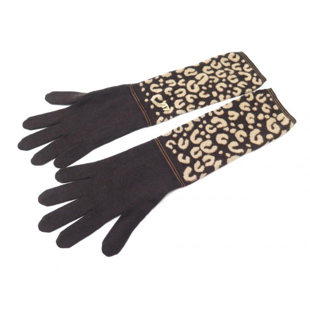 NEUF GANTS LOUIS VUITTON MAILLE LEOPARD STEPHEN SPROUSE CACHEMIRE GLOVES 550€