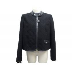 NEUF VESTE LOUIS VUITTON PERFORE MOTIFS FLEUR MONOGRAM L 42 LAINE NOIR NEW 2300€