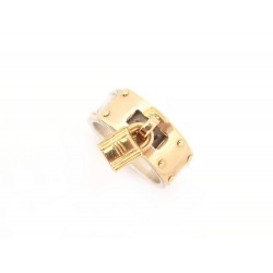 BAGUE HERMES KELLY TAILLE 52 EN OR JAUNE 18K & ARGENT 925 BOITE SILVER GOLD RING