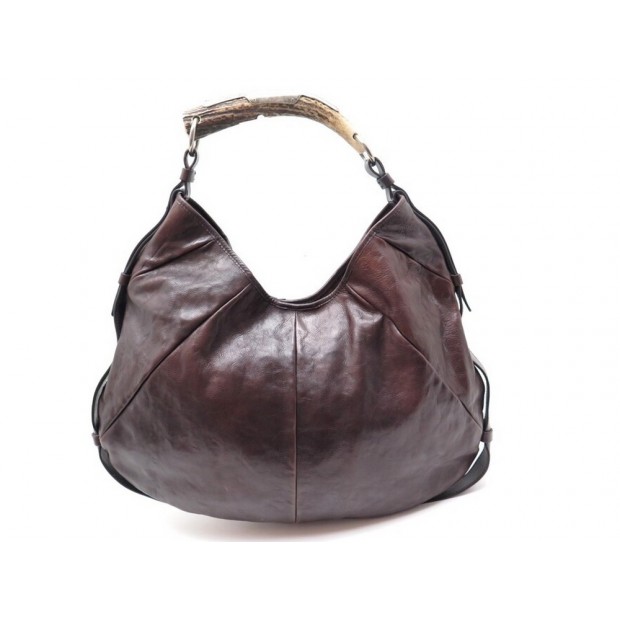 SAC A MAIN YVES SAINT LAURENT MOMBASA 95363 CUIR MARRON LEATHER HAND BAG 930€