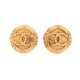 VINTAGE BOUCLES D'OREILLES RONDES CHANEL LOGO CC DE CASTELLANE 1989 EARRINGS