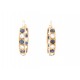 BOUCLES D'OREILLES CREOLES EN OR JAUNE 14 DIAMANTS 3.2CT & 16 SAPHIRS EARRINGS