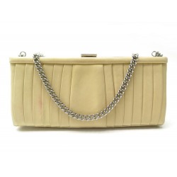 SAC A MAIN CHRISTIAN LOUBOUTIN POCHETTE CUIR BEIGE BANDOULIERE POUCH BAG 850€