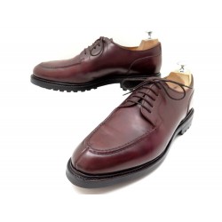 CHAUSSURES MEERMIN 10400 DERBY 9.5 43.5 CUIR CORDOVAN BORDEAUX SEMELLE COMMANDO