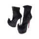 CHAUSSURES BOTTINES CHRISTIAN LOUBOUTIN PUCK 160 CUIR POULAIN NOIR BOOTS 2200€