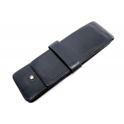 ETUI MONTBLANC MEISTERSTUCK POUR 2 STYLOS EN CUIR NOIR LEATHER PENS CASE 170€