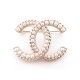 NEUF BROCHE CHANEL LOGO CC ET PERLES 2022 EN METAL DORE GOLDEN PEARL BROOCH 550€