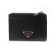 NEUF PORTE CARTES PRADA EN CUIR SAFFIANO NOIR CARD HOLDER WALLET NEW 410€