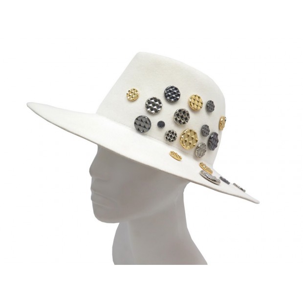 NEUF CHAPEAU MAISON MICHEL CHARLES EDITION LIMITEE 59 CM FEUTRE BLANC HAT 890€