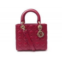 NEUF SAC A MAIN CHRISTIAN DIOR LADY M CUIR CANNAGE FRAMBOISE BOITE NEW BAG 5000€