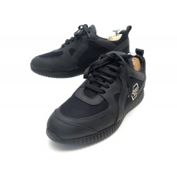 CHAUSSURES PHILIPP PLEIN BASKETS 44.5IT 45FR TOILE CUIR NOIR SNEAKERS SHOES 600€