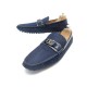 NEUF CHAUSSURES LOUIS VUITTON MOCASSINS HOCKENHEIM DENIM 11 45 TOILE SHOES 620€