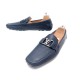 CHAUSSURES MOCASSINS LOUIS VUITTON 10 44 MONTE CARLO CUIR BLEU MARINE SHOES 620€