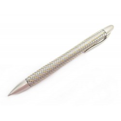 NEUF STYLO BILLE PORSCHE DESIGN TEC FLEX ARGENTE & DORE BOITE BALLPOINT PEN 200€