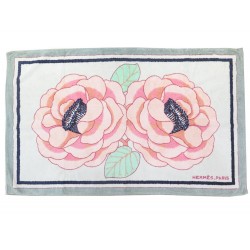 NEUF DRAP DE PLAGE HERMES ROSES FLEURS SERVIETTE DE BAIN COTON BEACH TOWEL 475€