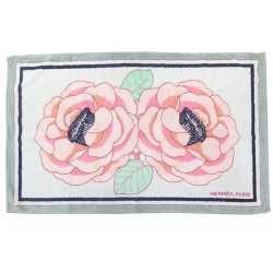 NEUF DRAP DE PLAGE HERMES ROSES FLEURS SERVIETTE DE BAIN COTON BEACH TOWEL 475€