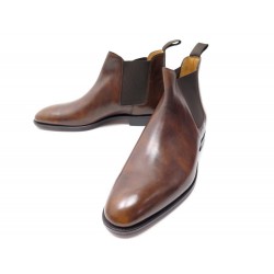 NEUF CHAUSSURES JOHN LOBB LAWRY 10E 44 BOTTINES EN CUIR MARRON BOOTS 1845€