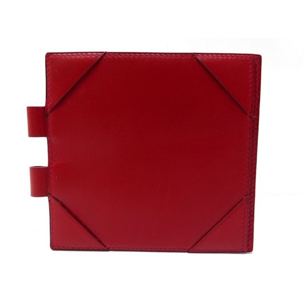 porte bloc note hermes en cuir box rouge 1996