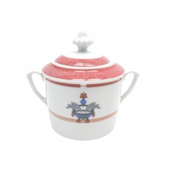 VINTAGE SUCRIER CARTIER LA MAISON VENITIENNE EN PORCELAINE BLANC SUGAR BOWL