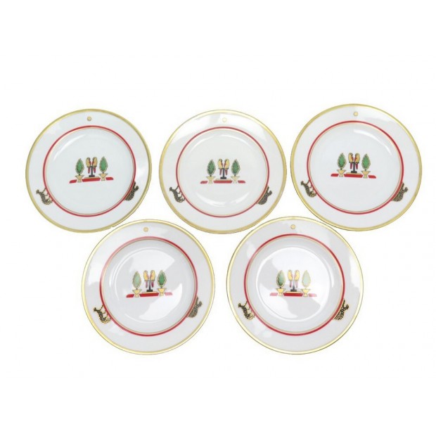 VINTAGE 5 ASSIETTES A DESSERT LA MAISON DE LOUIS CARTIER 17CM PORCELAINE PLATES