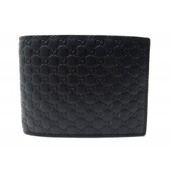 NEUF PORTEFEUILLE GUCCI 278596 CUIR MICROGUCCISSIMA MONOGRAMME NOIR WALLET 460€