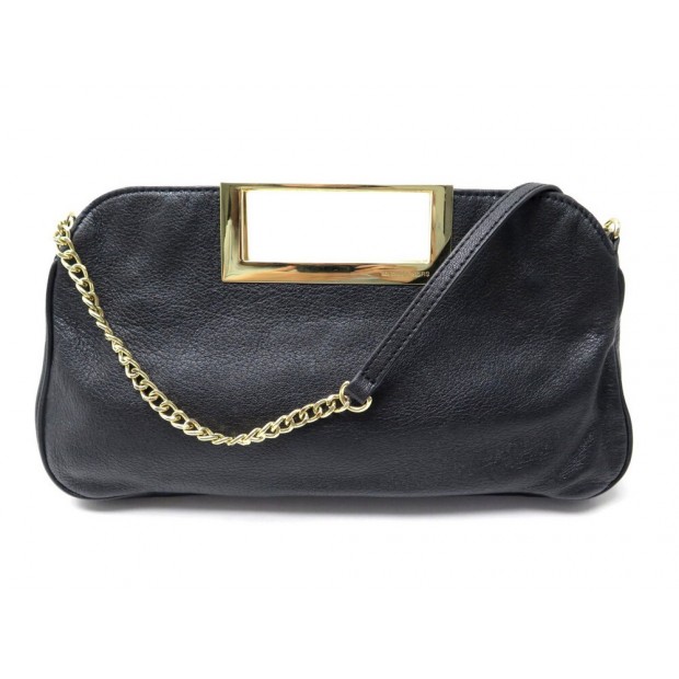 SAC A MAIN MICHAEL KORS POCHETTE BERKLEY EN CUIR NOIR LEATHER POUCH BAG 295€