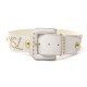 VINTAGE CEINTURE YVES SAINT LAURENT CLOUS YSL T80 EN CUIR BLANC STUDS BELT 895€