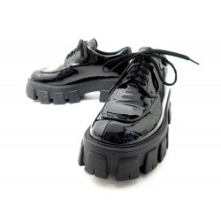 NEUF CHAUSSURES PRADA DERBY MONOLITH 1E708 37.5 IT 38.5 FR CUIR VERNI SHOES 880€