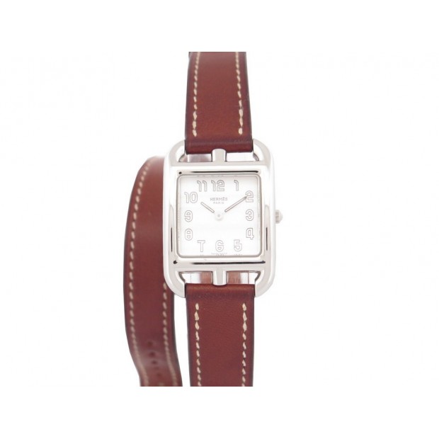 MONTRE HERMES CAPE COD PM CC1.210 DOUBLE TOUR 23 MM QUARTZ ACIER WATCH 2400€