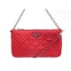 NEUF SAC A MAIN PRADA 1BH026 EN TOILE NYLON ROUGE BANDOULIERE RED HAND BAG 1690€