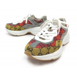 CHAUSSURES GUCCI BASKETS RYTHON 36.5IT 37.5FR TOILE MONOGRAM BOITE SNEAKERS 690€