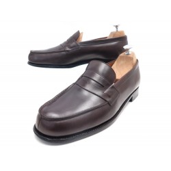 CHAUSSURES JM WESTON MOCASSINS 180 8.5D 42.5 EN CUIR MARRON LOAFERS SHOES 695€