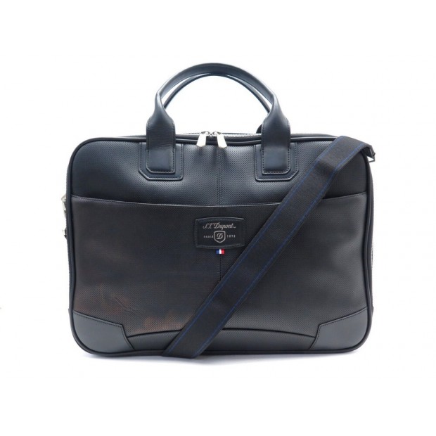 NEUF SACOCHE ST DUPONT DEFI PORTE DOCUMENTS CUIR NOIR BANDOULIERE BRIEFCASE 690€