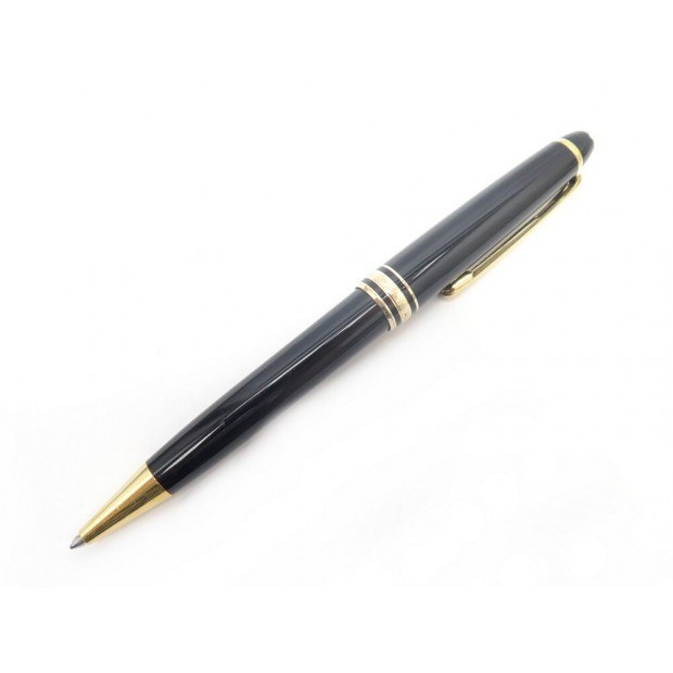 STYLO BILLE MONTBLANC MEISTERSTUCK CLASSIQUE DORE EN RESINE NOIRE PEN 435€