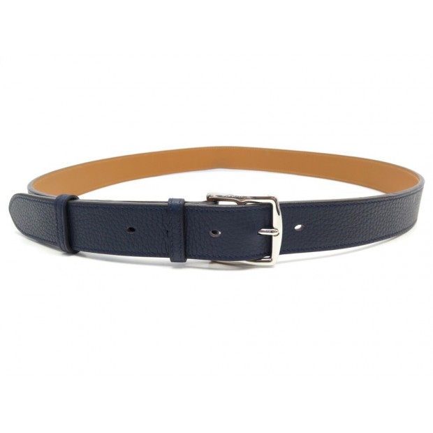 CEINTURE HERMES ETRIVIERE 32 TAILLE 105 EN CUIR CLEMENCE BLEU + BOITE BELT 700€