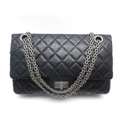 NEUF SAC A MAIN CHANEL 2.55 MEDIUM CUIR MATELASSE NOIR BANDOULIERE NEW BAG 8250€