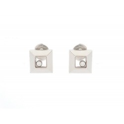 BOUCLES D'OREILLES CHOPARD HAPPY DIAMONDS 83/2938-20 EN OR GRIS EARRINGS 2380€