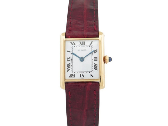 montre cartier tank 30 mm en or jaune 18k