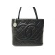 SAC A MAIN CHANEL CABAS SHOPPING MEDAILLON CUIR MATELASSE NOIR HAND BAG 3200€