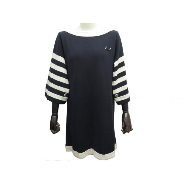 NEUF ROBE CHANEL GONDOLE MANCHES RAYURES M 38 BLEU MARINE GONDOLA DRESS 4890€