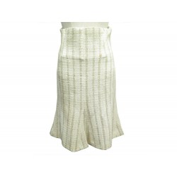 NEUF JUPE CHANEL P21059V12434 EN TWEED DE COTON M 38 BEIGE NEW SKIRT 3880€