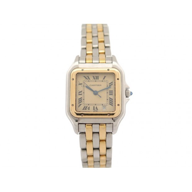 VINTAGE MONTRE CARTIER PANTHERE MEDIUM 2 RANGS 187949 OR ACIER BOITE WATCH 8200€