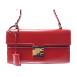 SAC A MAIN GUCCI BAGUETTE 001.4214 EN CUIR ROUGE + POCHON LEATHER HAND BAG 1550€