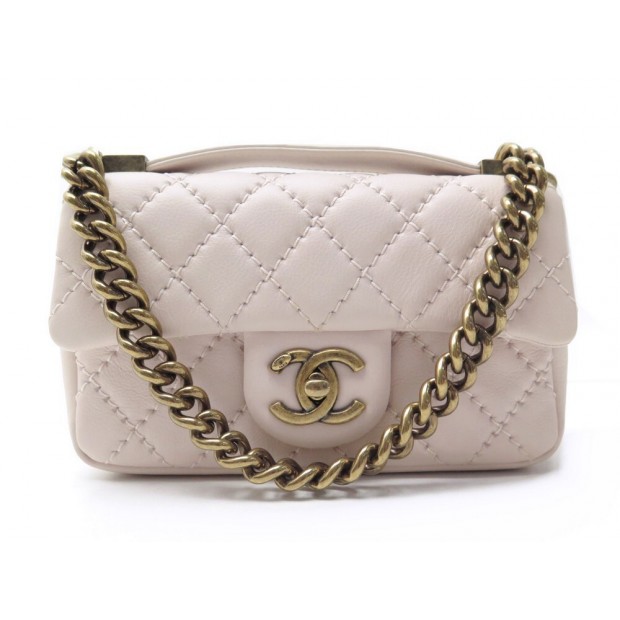 NEUF SAC A MAIN CHANEL MINI TIMELESS CUIR ROSE MATELASSE BANDOULIERE BOITE 4700€