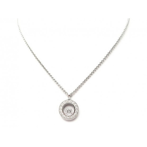 COLLIER CHOPARD HAPPY DIAMONDS 797341-1001 OR GRIS 28 DIAMANTS NECKLACE 11350€